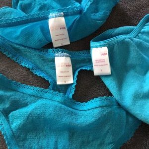 *SALE 2 PAIRS Vintage‎ Y2K PINK String Bikinis - 1 Mesh & 1 cotton  VS a801